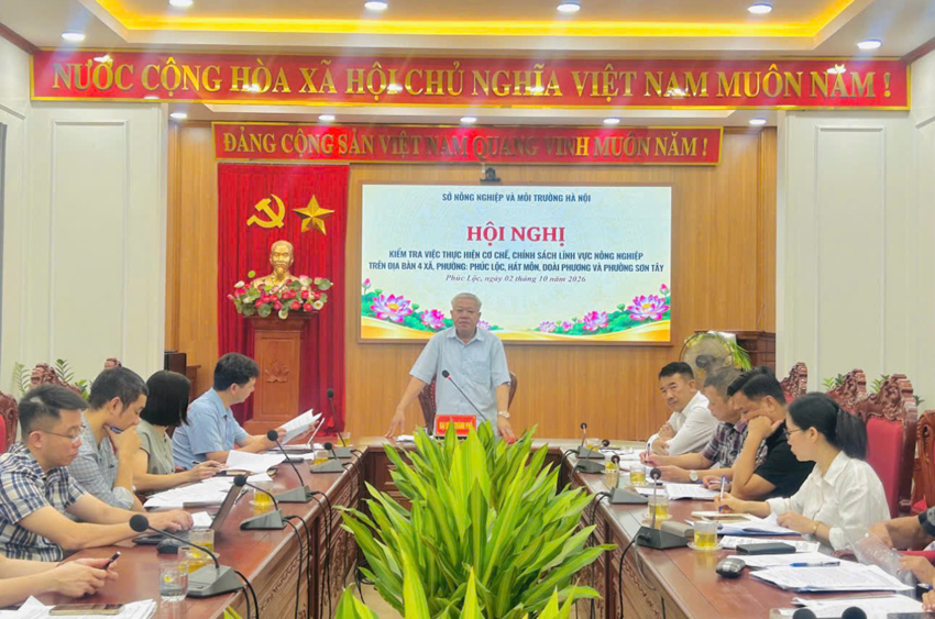 Sở Nông nghiệp và Môi trường Hà Nội làm việc với 4 xã, phường về thực hiện chính sách nông nghiệp   