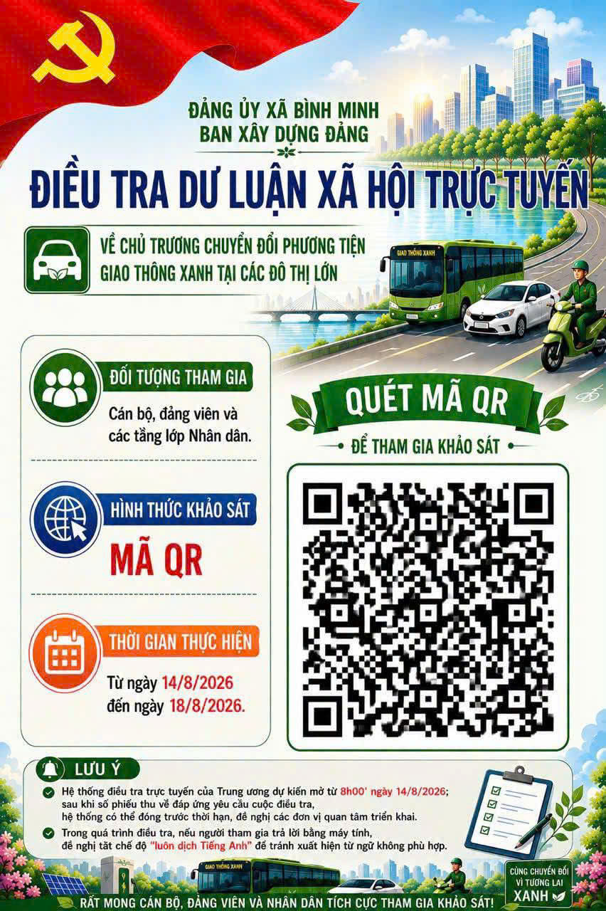 Điều tra dư luận xã hội trực tuyến về chủ trương chuyển đổi phương tiện giao thông xanh