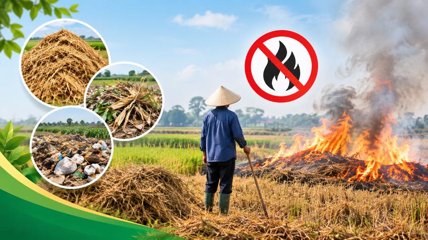 Hà Nội yêu cầu chấm dứt tình trạng đốt rơm rạ, phụ phẩm nông nghiệp và chất thải 