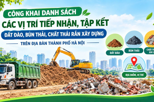 Hà Nội công bố danh sách 81 vị trí tập kết chất thải rắn xây dựng