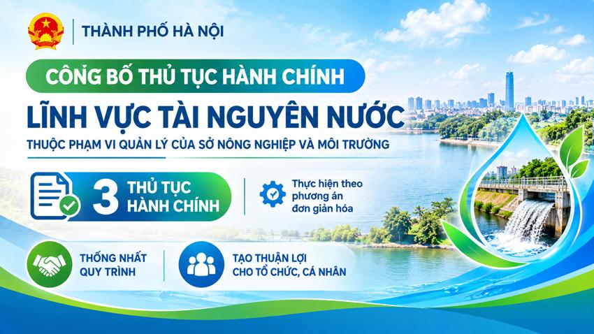 Hà Nội công bố 3 thủ tục hành chính lĩnh vực tài nguyên nước