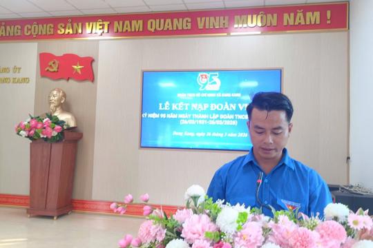 Tuổi trẻ xã dang kang sôi nổi kết nạp đoàn viên mới