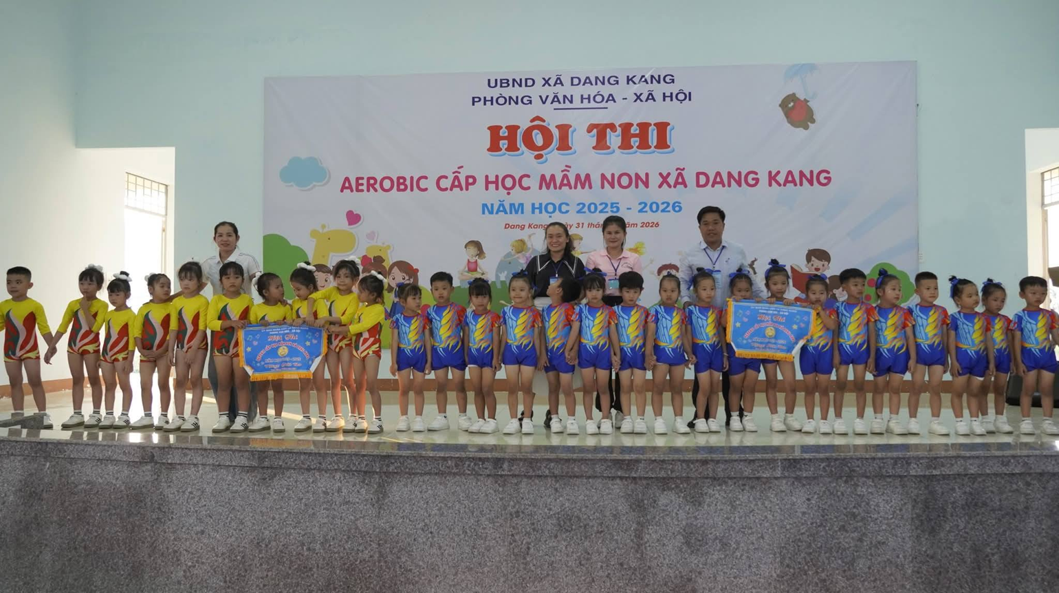 UBND XÃ DANG KANG TỔ CHỨC HỘI THI AEROBIC BẬC MẦM NON NĂM HỌC 2025–2026