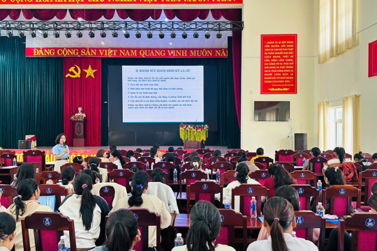 Hội Liên hiệp Phụ nữ xã Liên Sơn Lắk phối hợp tổ chức Hội nghị tuyên truyền chính sách, pháp luật bảo hiểm xã hội, bảo hiểm y tế cho cán bộ, hội viên phụ nữ 