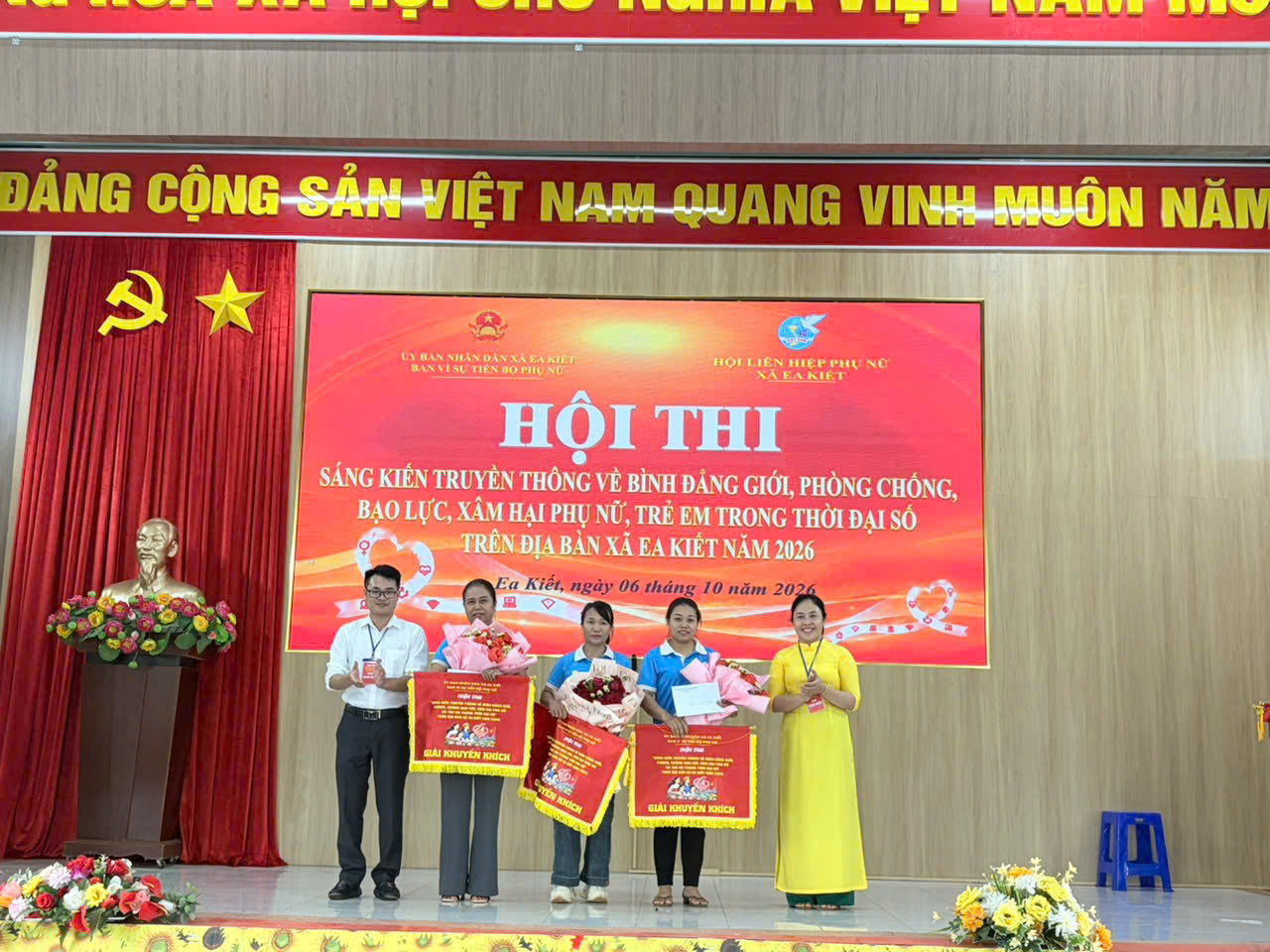 HỘI LHPN XÃ EA KIẾT TỔ CHỨC HỘI THI “SÁNG KIẾN TRUYỀN THÔNG VỀ BÌNH ĐẲNG GIỚI, PHÒNG, CHỐNG BẠO LỰC, XÂM HẠI PHỤ NỮ VÀ TRẺ EM TRONG THỜI ĐẠI SỐ” NĂM 2026