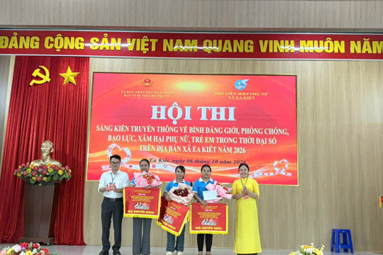 HỘI LHPN XÃ EA KIẾT TỔ CHỨC HỘI THI “SÁNG KIẾN TRUYỀN THÔNG VỀ BÌNH ĐẲNG GIỚI, PHÒNG, CHỐNG BẠO LỰC, XÂM HẠI PHỤ NỮ VÀ TRẺ EM TRONG THỜI ĐẠI SỐ” NĂM 2026