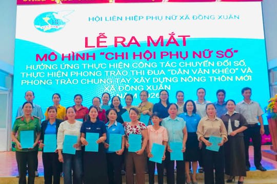 Hội Liên hiệp Phụ nữ xã Đồng Xuân ra mắt mô hình “Chi hội phụ nữ số” tại 18 Chi hội
