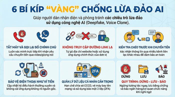 6 Quy tắc vàng chống lừa đảo AI