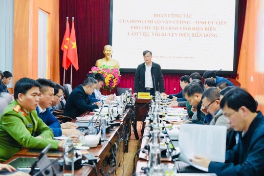VPUB – Phó Chủ tịch UBND tỉnh Lò Văn Cường làm việc với huyện Điện Biên Đông 